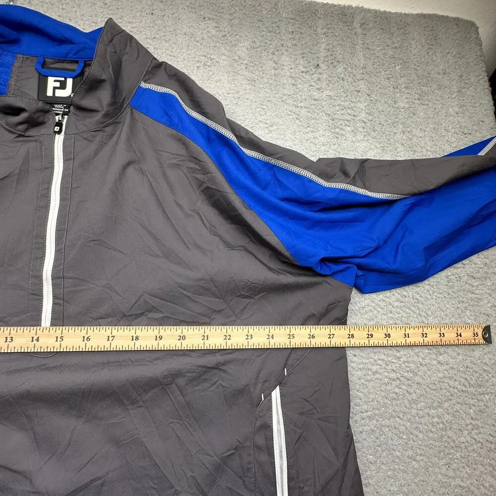 FootJoy FJ 1/2 Zip Windshirt Windbreaker Jacket Mens XXL Blue Gray Golf 32612